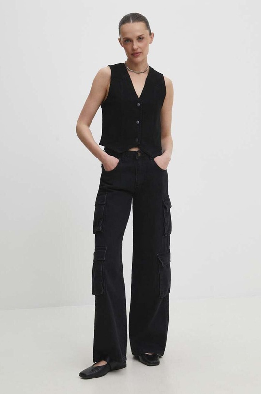 Γιλέκο τζιν Answear.LAB rd8383.2.FKK μαύρο WW24