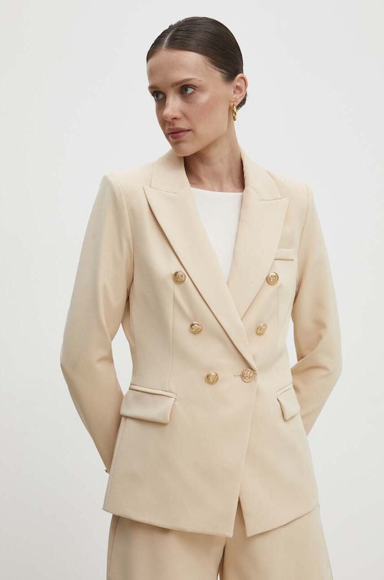Answear Lab marynarka tkanina beżowy 1721b.fh
