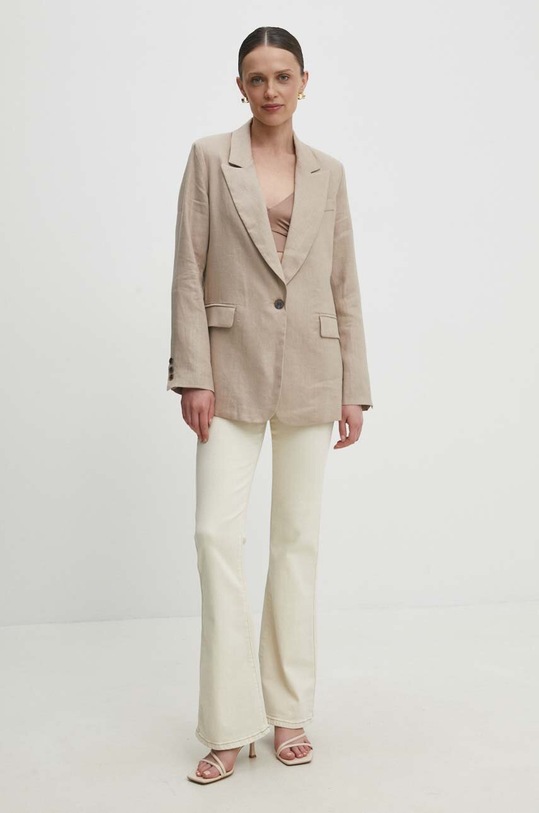 Answear Lab marynarka lniana v2419.fh beżowy WW24