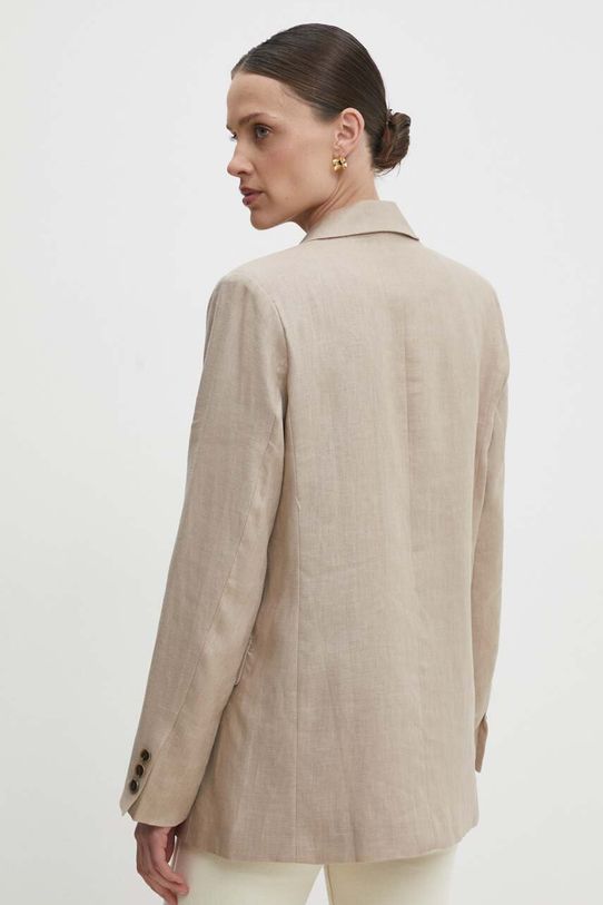 Odzież Answear Lab marynarka lniana v2419.fh beżowy