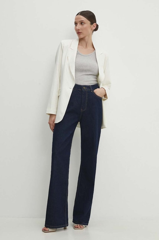 Îmbrăcăminte Answear Lab blazer din amestec de in v2412.fh alb