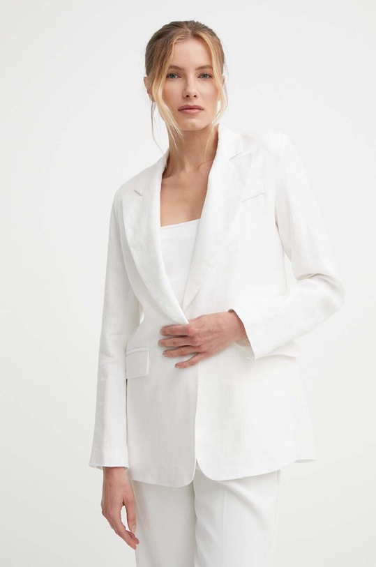 Answear Lab marynarka lniana tkanina biały v.2419.ijs
