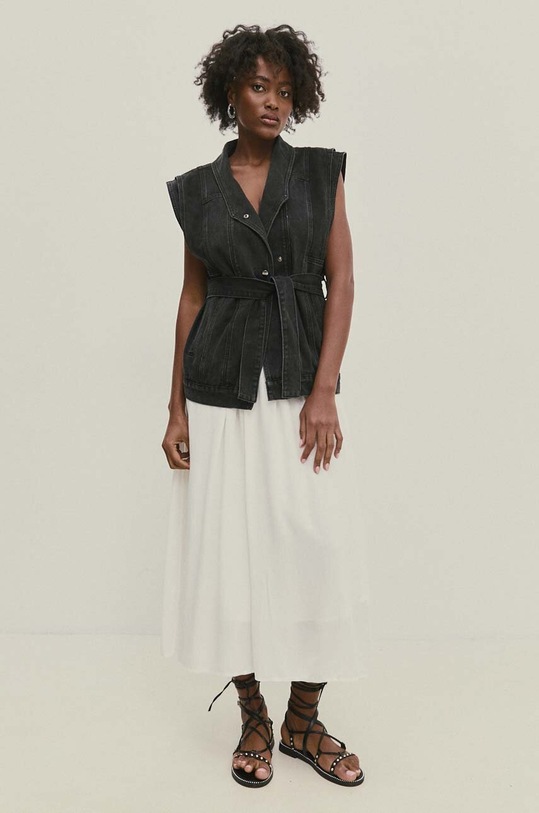 Γιλέκο τζιν Answear.LAB ύφασμα μαύρο rd2371.2.fh