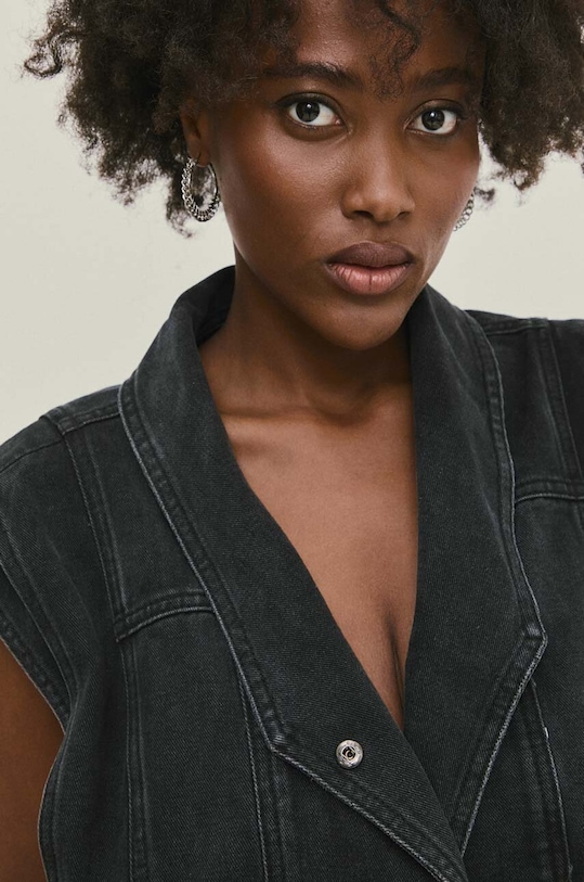 Γιλέκο τζιν Answear.LAB rd2371.2.fh μαύρο