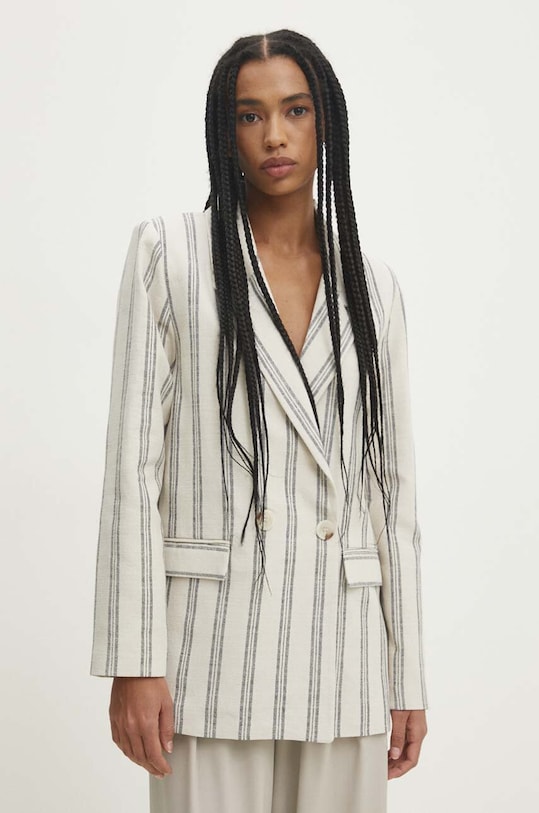 Σακάκι Answear.LAB ύφασμα μπεζ sng.kzd05r.tjs