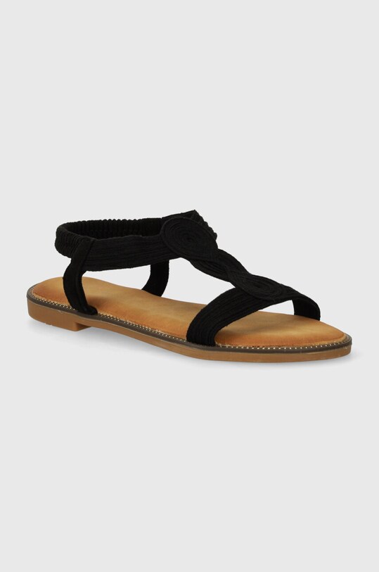 Answear Lab sandały tekstylny czarny TF5509.HWK
