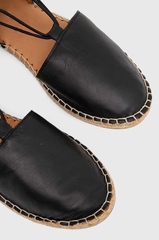Answear Lab espadryle skórzane czarny 10153/Carla.HWK