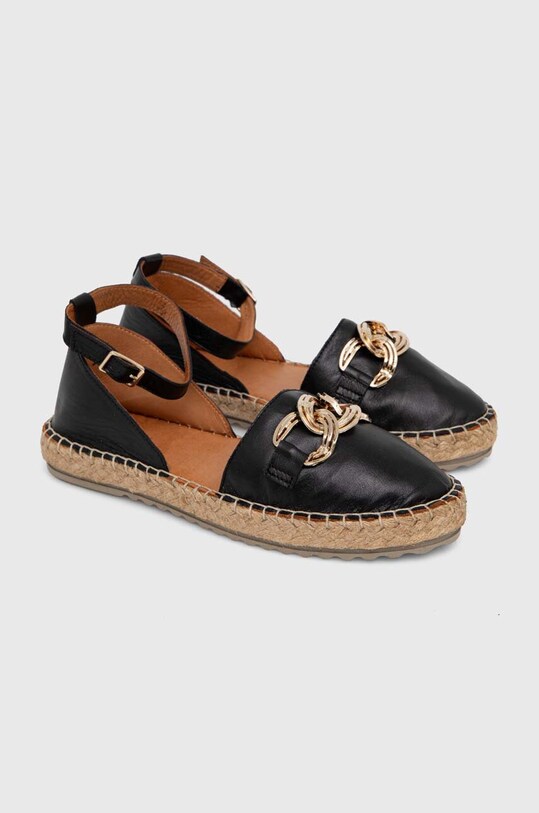 Answear Lab espadrile de piele negru SR24510.HWK