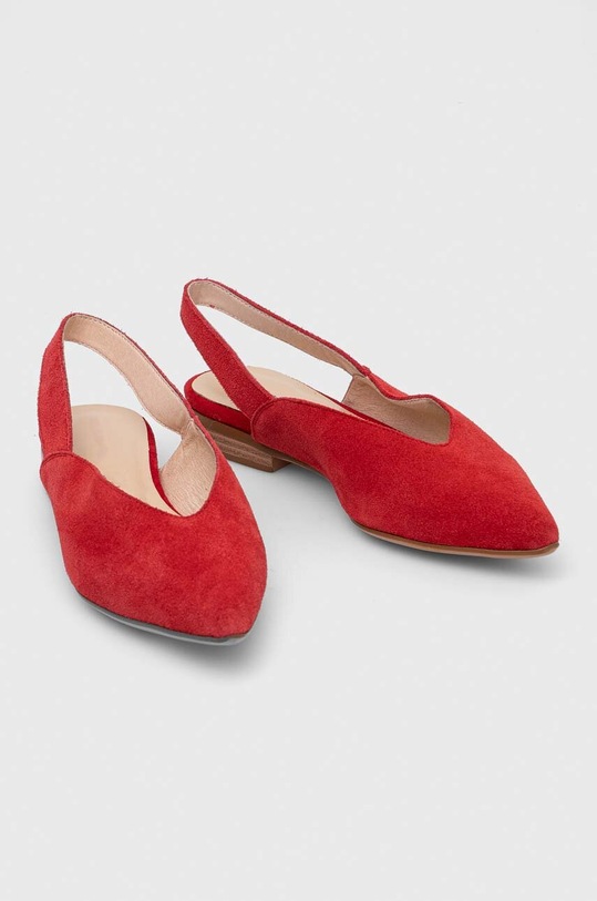 Answear Lab balerini din piele intoarsa SV20083.HWK rosu WW24