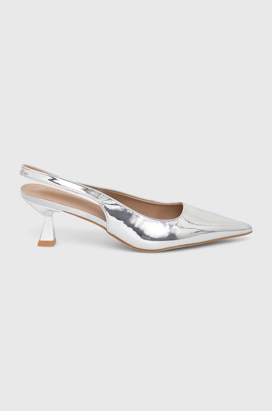 Lodičky Answear.LAB imitace lakované kůže stříbrná c284.fh