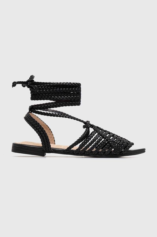 Answear Lab sandale imitatie de piele negru f6652.IKK