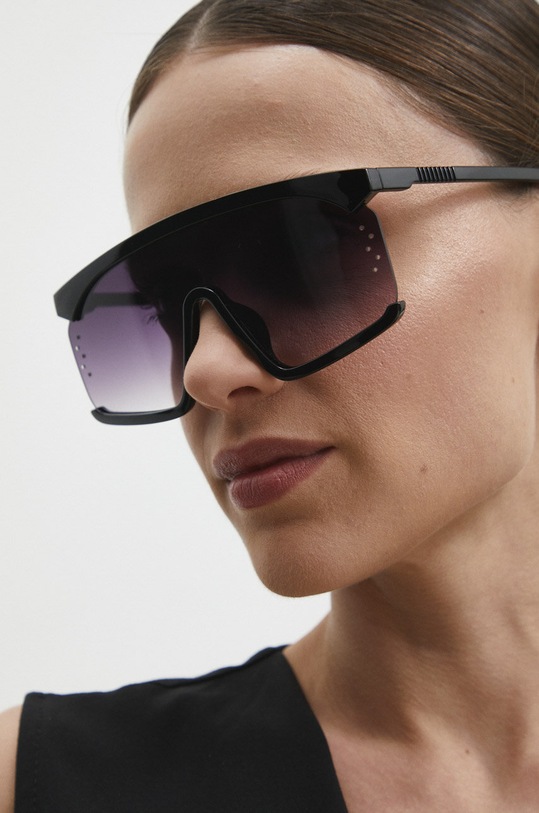 Answear Lab okulary przeciwsłoneczne prostokątne czarny sy9175.fh