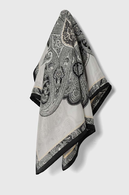 Answear Lab esarfa de matase matase negru smol.fh