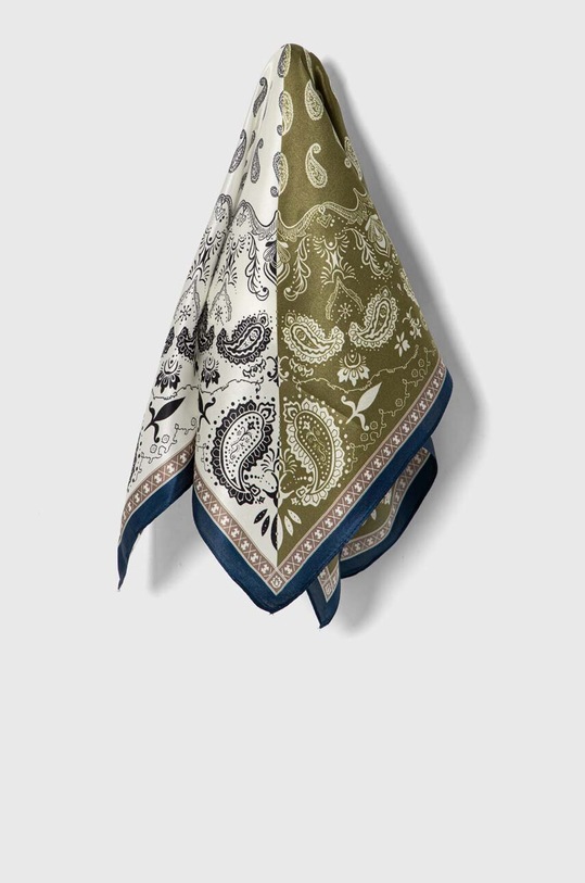 Answear Lab apaszka jedwabna tkanina zielony 4053.cdb