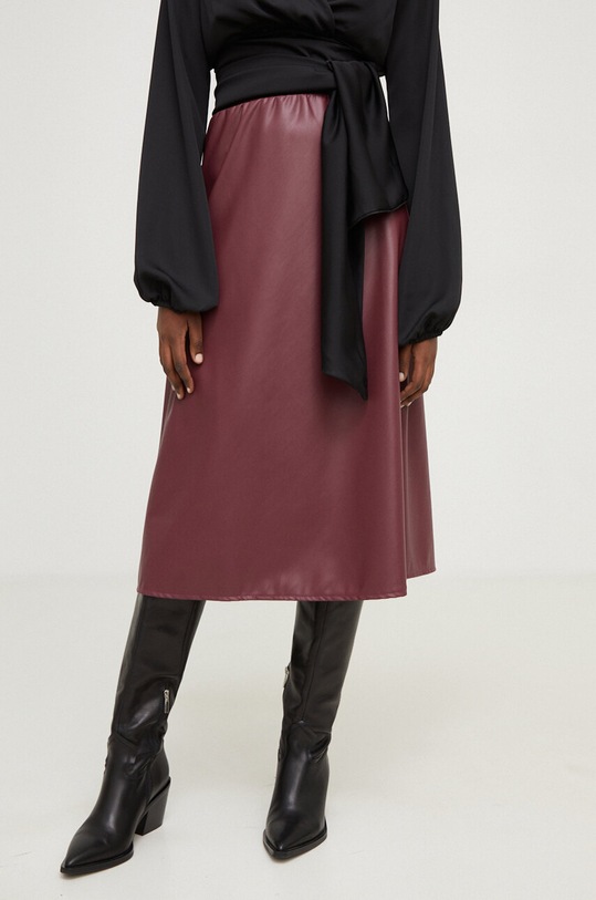 Sukně Answear.LAB midi burgundské c6619.FKK