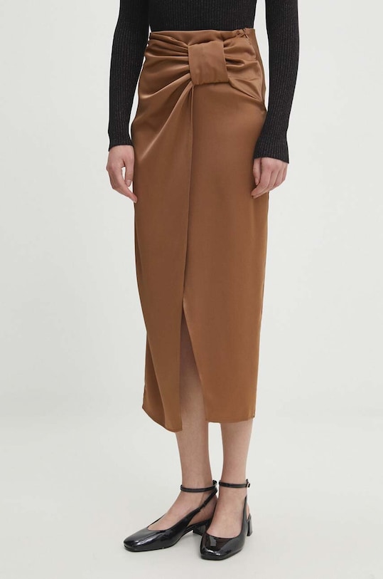 Answear Lab fustă uni bej 2985.TKK