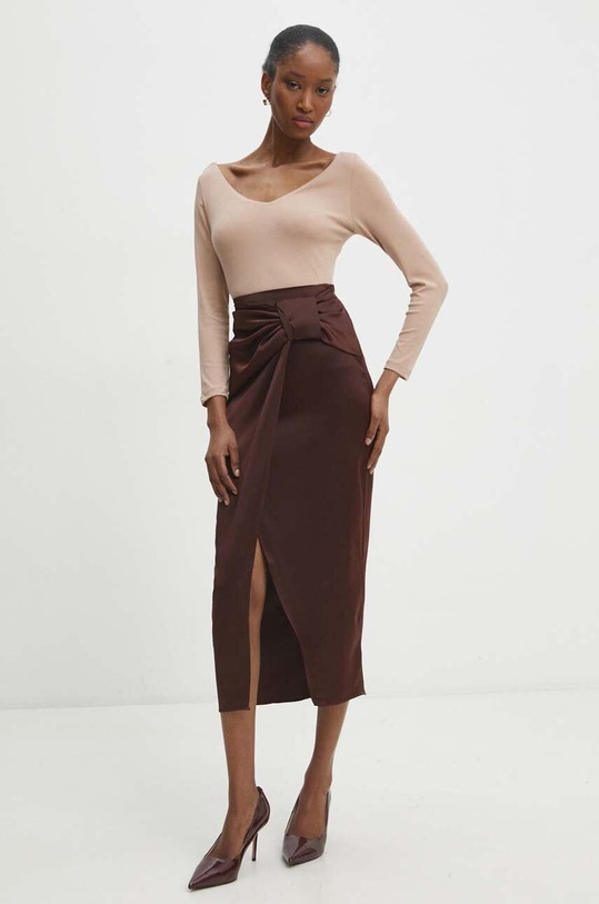 Answear Lab fustă 2985.TKK maro WA00