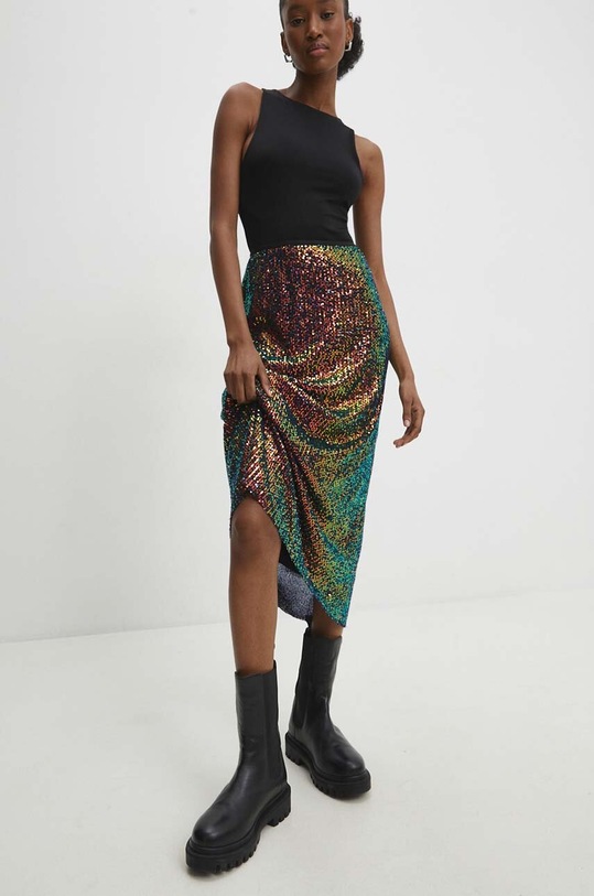 Answear Lab spódnica midi multicolor 21501nj.FKK