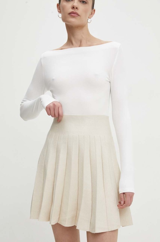 Sukňa Answear.LAB s elastanom béžová 9100.fh