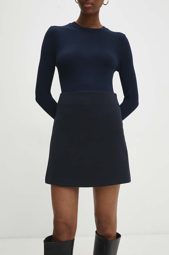 Answear Lab spódnica z elastanem granatowy 4451.td