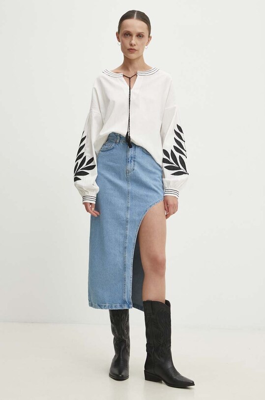 Answear Lab fustă din denim 2051.th albastru WW24