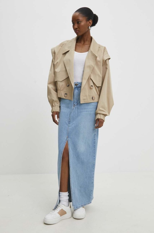 Rifľová sukňa Answear.LAB 1029.tjs modrá WW24