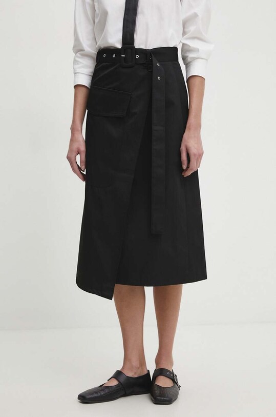 Answear Lab fustă uni negru 9223.ikk
