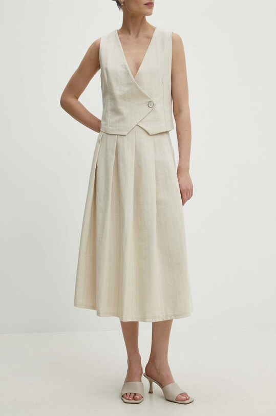 Спідниця Answear.LAB casual бежевий 92037.ikk