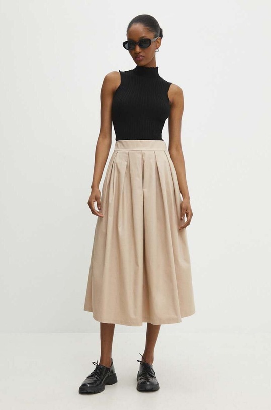 Answear Lab spódnica z elastanem beżowy 2418.ijs