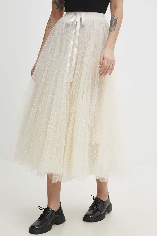 Φούστα Answear.LAB εμπριμέ μπεζ ck08077.3FKK