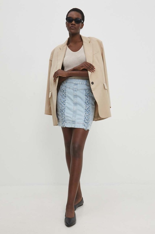 Answear Lab fustă din denim 16052.th albastru WW24