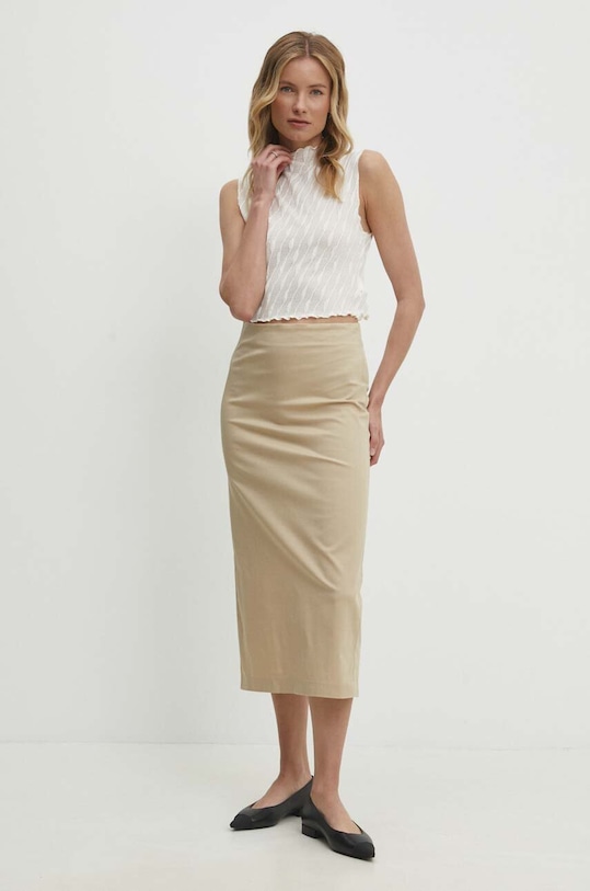 Answear Lab fustă 40815.td bej WW24