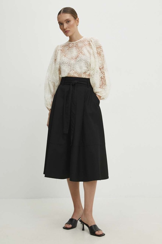 Answear Lab spódnica midi czarny b383.ikk