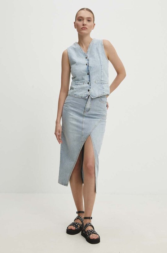 Answear Lab fustă din denim mc7305.ijs albastru WW24