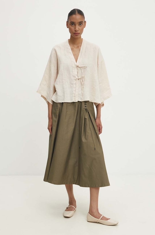 Answear.LAB spódnica bawełniana 7004.tjs zielony WW24