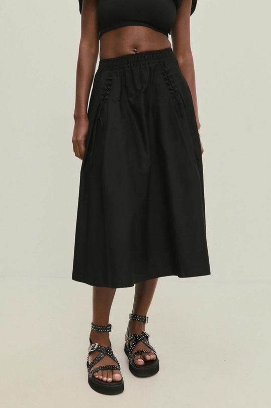 Βαμβακερή φούστα Answear.LAB 7004.tjs μαύρο WW24