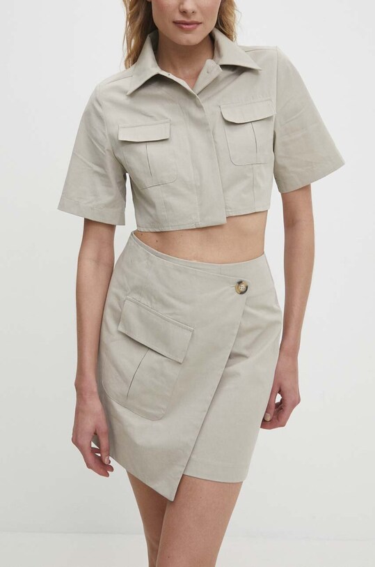 Бавовняна спідниця Answear.LAB casual бежевий 4456.tw