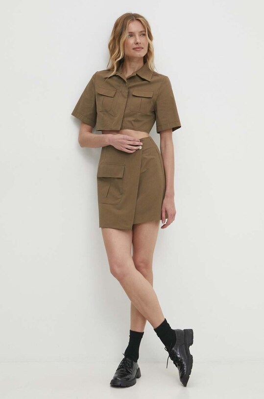 Бавовняна спідниця Answear.LAB 4456.tw зелений WW24