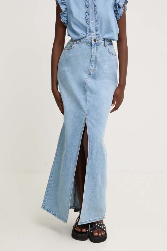 Answear Lab spódnica jeansowa bawełna niebieski 19029.tjs