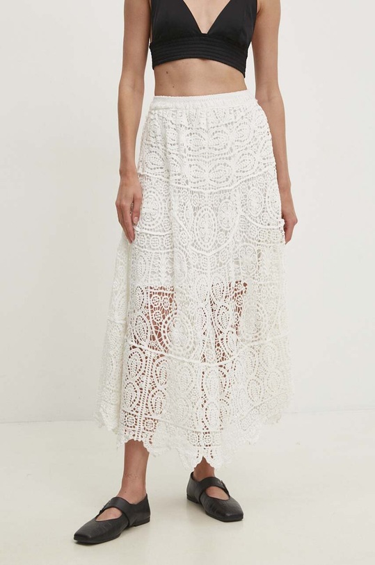 Bavlněná sukně Answear.LAB krajka bílá GH1926.HWK