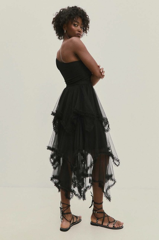 Answear Lab spódnica rozkloszowany czarny ck08226.fh