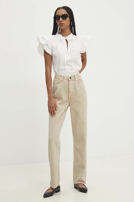 Answear Lab blugi din bumbac 9452.tjs bej WW24