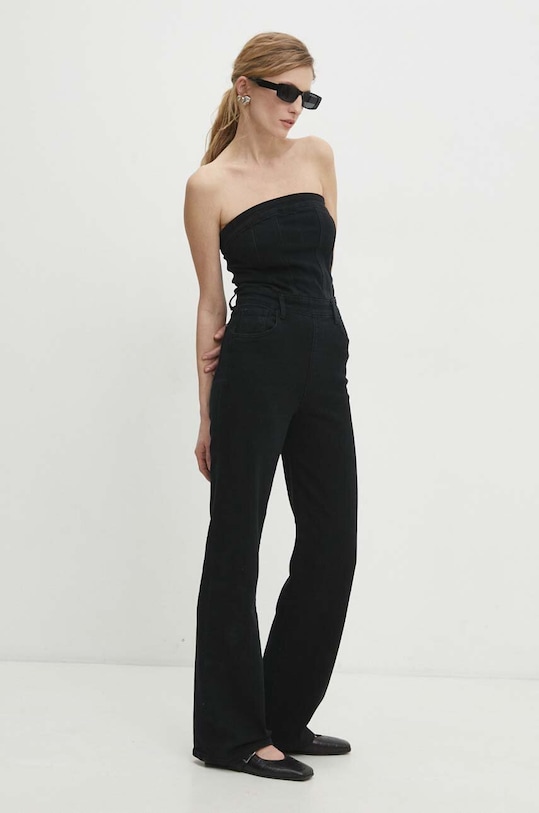Answear Lab kombinezon jeansowy czarny RD2239.hh