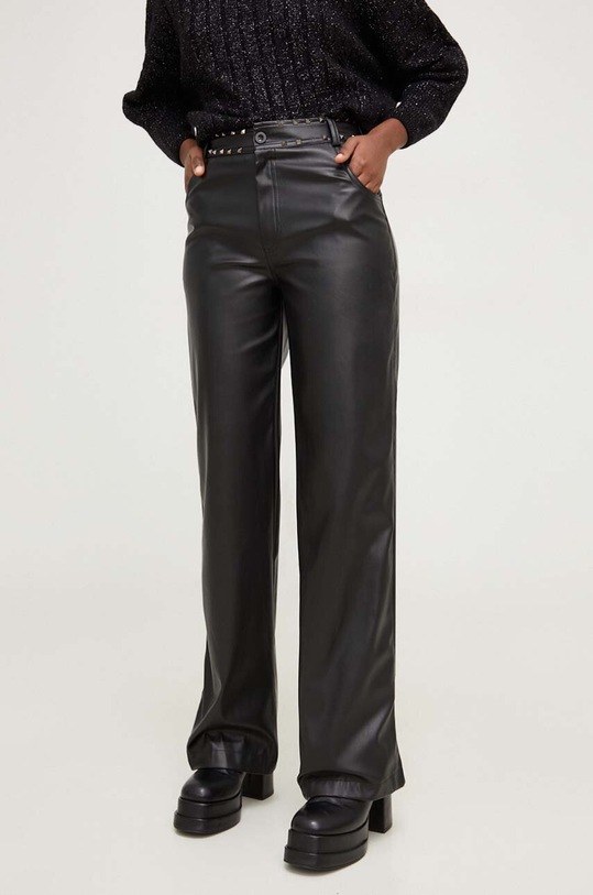 Answear Lab pantaloni drept negru 36004.TWK