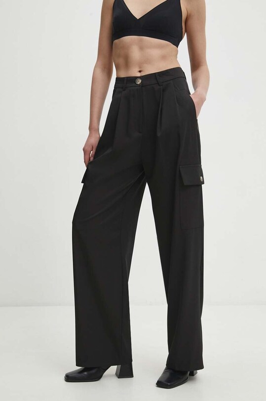 Answear Lab pantaloni panza negru 1307.TWK