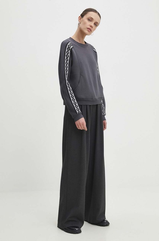Answear Lab spodnie z elastanem szary 1341.TWK