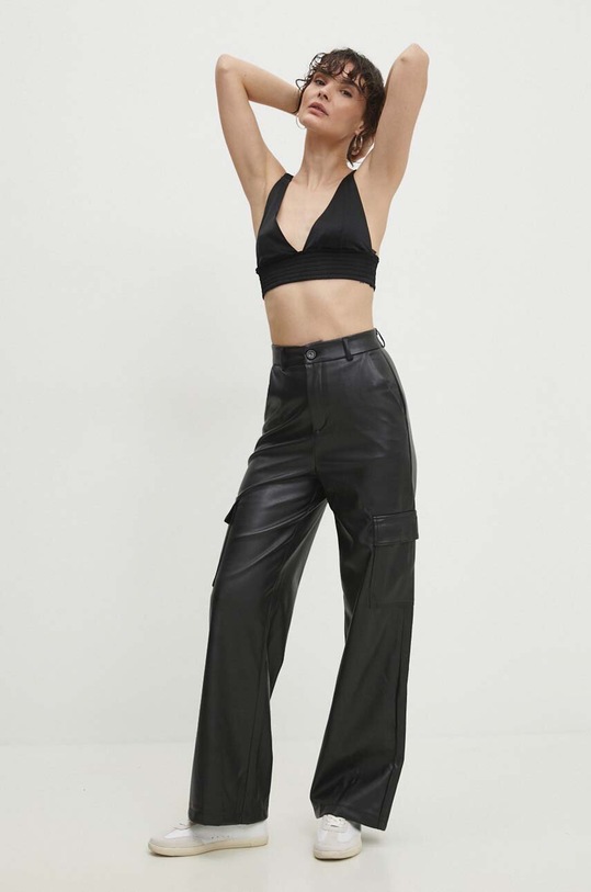 Παντελόνι Answear.LAB ψηλή μαύρο X8110.HWK