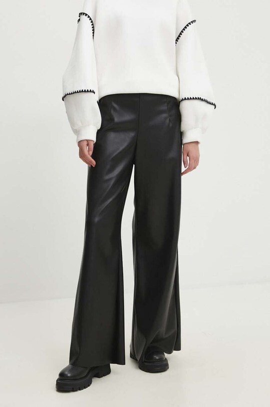 Answear Lab pantaloni panza negru pa1835.IKK