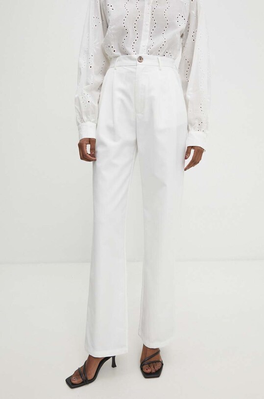 Answear Lab pantaloni drept alb MR21130.HWK