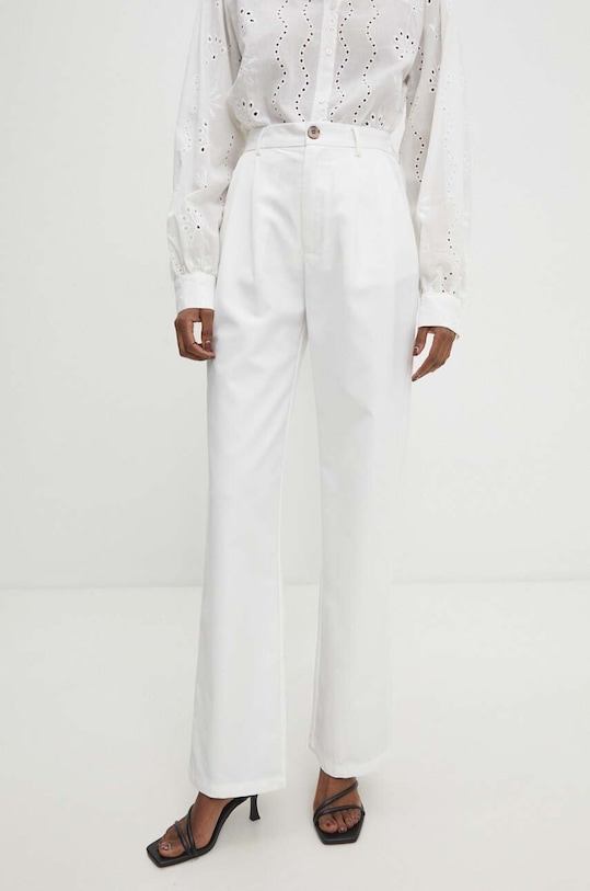 Answear Lab pantaloni drept alb MR21130.HWK